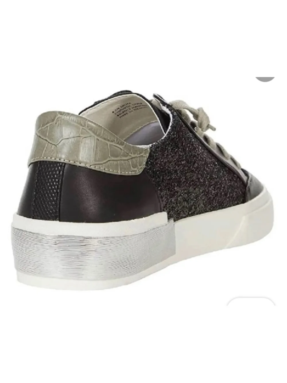 Dolce Vita Sneakers Zoey Black Glitter Trainers sz 6.5 excellent condition